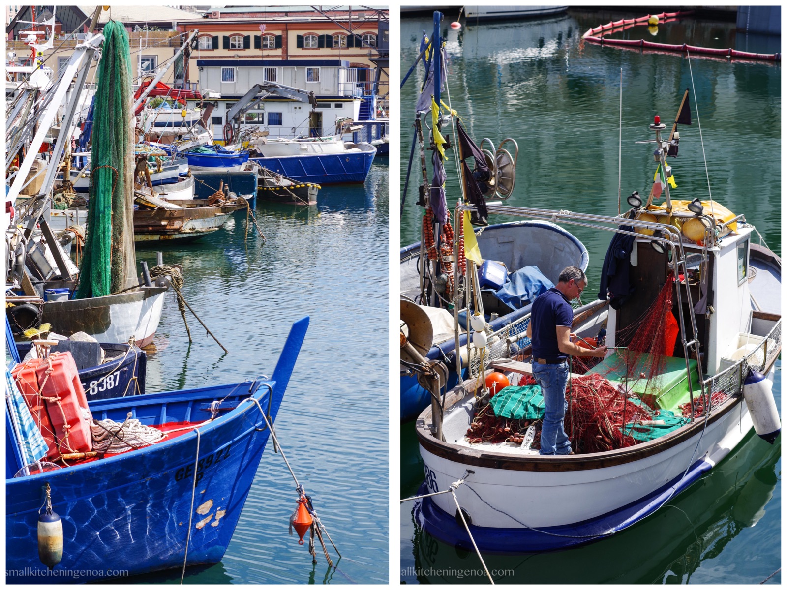 mercato del pesce a miglio zero a Genova in Darsena
